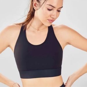Racerback Sports Bra by Fabletics - black with media pocket